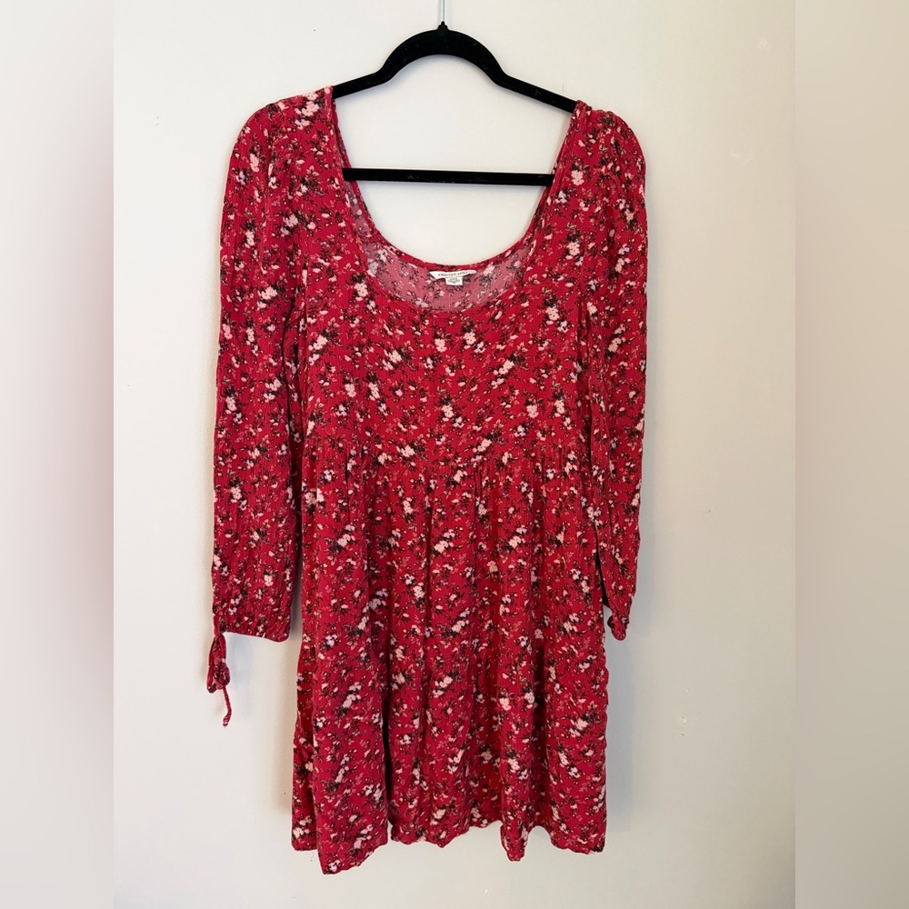 American Eagle Red Floral Mini Dress Size M